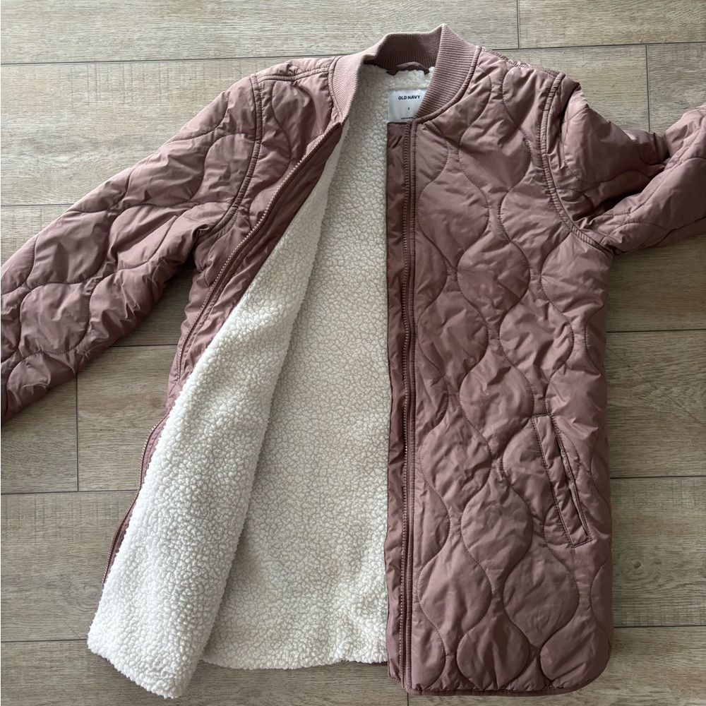 Blush Pink Sherpa Quilted Jacket
